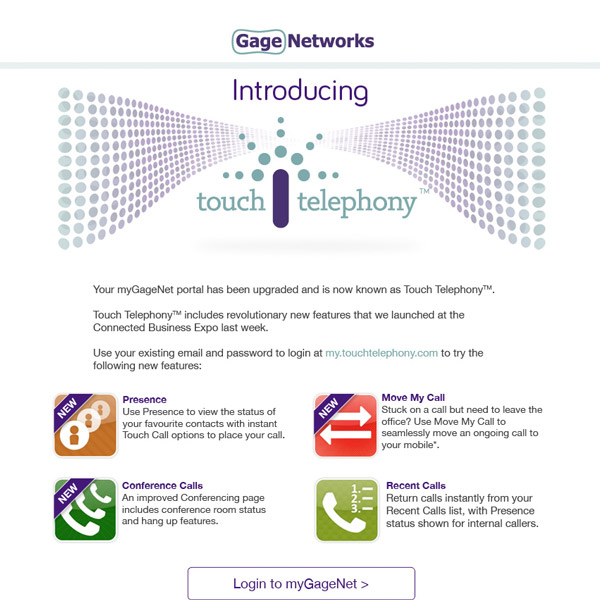 Introducing Touch Telephony HTML Email