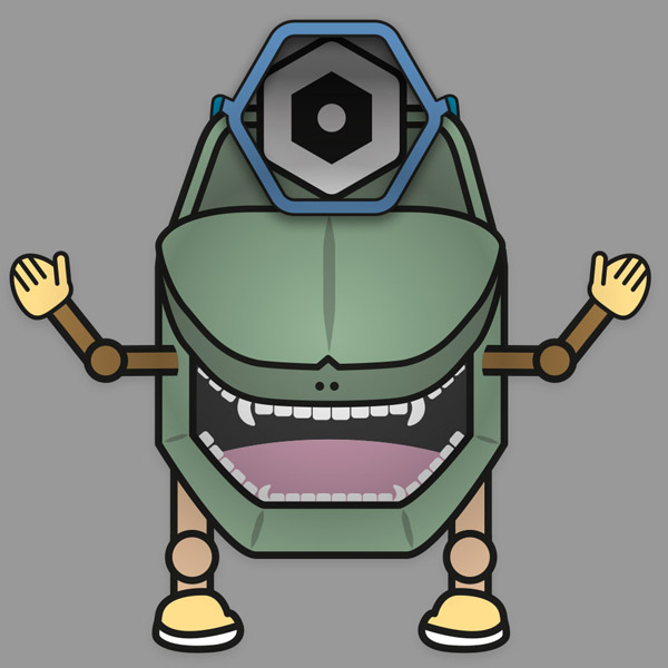 Pos Cyclops Character using Adobe Illustrator